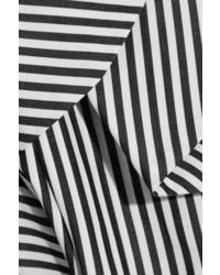 Preen by Thornton Bregazzi Sinead Ruffled Striped Cotton Shirt Black