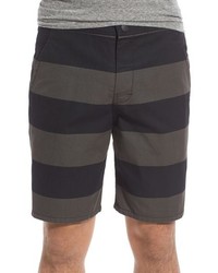 Black Horizontal Striped Shorts