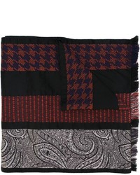 Black Horizontal Striped Silk Scarf