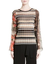 Black Horizontal Striped Silk Sweater