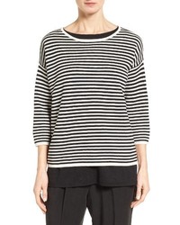 Eileen Fisher Stripe Silk Blend Sweater