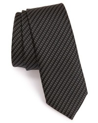 Black Horizontal Striped Silk Tie