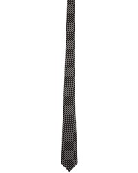 Alexander McQueen Black Grey Logo Tie