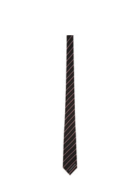 Alexander McQueen Black Silk Ruled Logo Tie