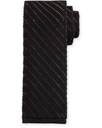 Tom Ford Striped Knit Silk Tie Black