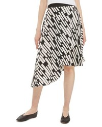 Topshop Cut Stripe Asymmetrical Skirt