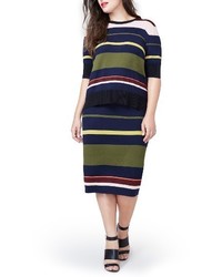 Zzdnu Rachel Rachel Roy Rachel Roy Variegated Stripe Midi Skirt