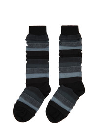 Issey Miyake Men Black Short Stepborder Socks