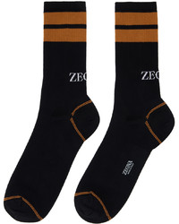 Zegna Black Striped Socks