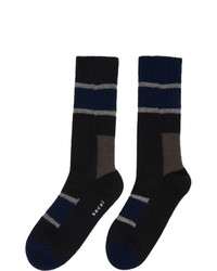 Sacai Navy Horizontal Stripe Socks