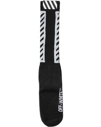 Off-White Brushed Stripes Cotton Knit Socks