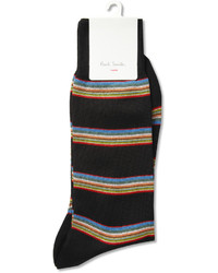 Paul Smith Shoes Accessories Striped Mercerised Cotton Blend Socks