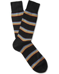 Paul Smith Shoes Accessories Striped Mercerised Cotton Blend Socks