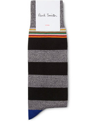 Paul Smith Striped Stretch Cotton Blend Socks