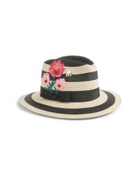 Black Horizontal Striped Straw Hat