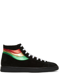 Marc Jacobs Black Stripes High Top Sneakers