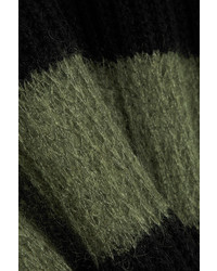 MCQ Alexander Ueen Oversized Striped Wool Blend Sweater Black