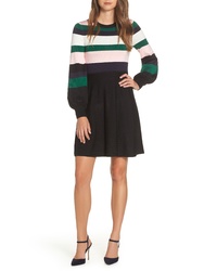 Vince Camuto Balloon Sleeve Fit Flare Sweater Dress