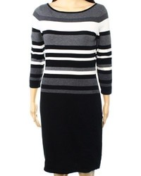 Lauren Ralph Lauren Black Medium M Striped Sweater Dress