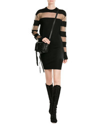 McQ by Alexander McQueen Mcq Alexander Mcqueen Wool Solid And Sheer Stripe Sweater Dress