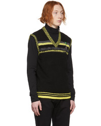 Raf Simons Black Fred Perry Edition V Neck Sweater