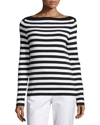 Michael Kors Michl Kors Collection Striped Boat Neck Sweater