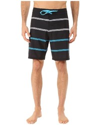 Black Horizontal Striped Swim Shorts