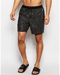 Asos Swim Shorts With Metallic Stripe In Mid Length