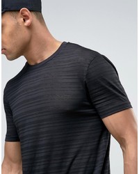 Asos Longline T Shirt With Self Sheer Stripe