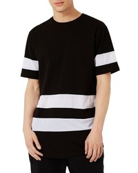 Topman Mesh Stripe Longline T Shirt