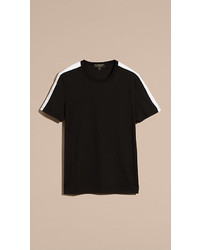 Burberry Shoulder Stripe Cotton T Shirt