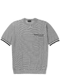Lanvin Striped Knitted Wool Cotton And Silk Blend T Shirt
