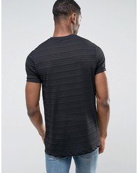 Asos Tall Longline T Shirt With Self Sheer Stripe