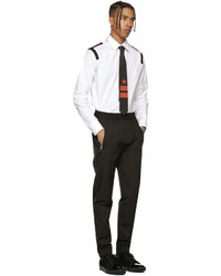 Givenchy Black And Red Star And Double Stripes Tie