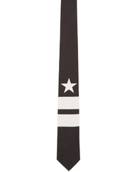 Givenchy Black Stripes And Star Tie