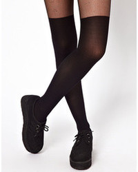 Asos Tights With Over The Knee Mock Sock