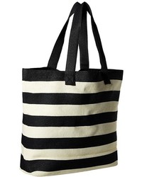 San Diego Hat Company Bsb1556 Wide Stripe Tote Bag With Interior Zippered Pocket And Metal Snap Closure Tote Handbags