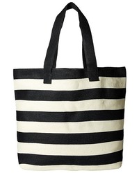 San Diego Hat Company Bsb1556 Wide Stripe Tote Bag With Interior Zippered Pocket And Metal Snap Closure Tote Handbags
