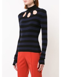 Rosie Assoulin Cut Out Detail Striped Sweater