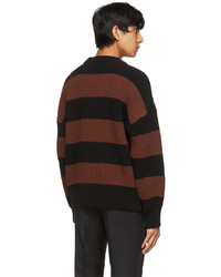 BOSS Brown Black Striped Proti Sweater