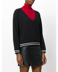 Twin-Set Stripe Detail V Neck Sweater