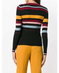 Pinko Striped V Neck Sweater