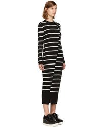 MCQ Alexander Ueen Black Distort Stripe Dress