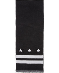 Givenchy Black Stars And Double Stripes Scarf
