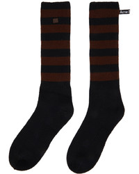 Acne Studios Black Brown Striped Wool Socks