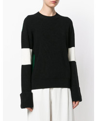 MSGM Stripe And Colour Block Back Ribbed Sweater