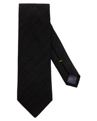 Black Horizontal Striped Wool Tie