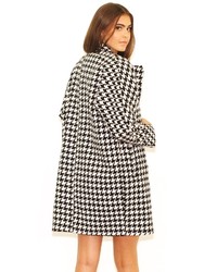 West Coast Wardrobe Check It Out Houndstooth Coat In Black