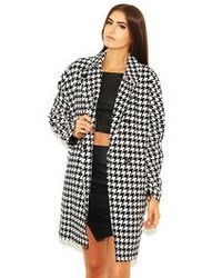 West Coast Wardrobe Check It Out Houndstooth Coat In Black