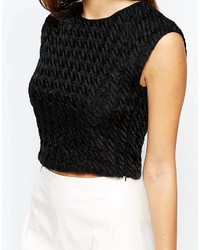 Warehouse Houndstooth Cropped Top